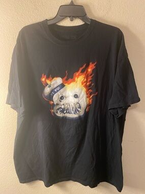 Ripple Junction Black Tee with Fiery Marshmallow Graphic